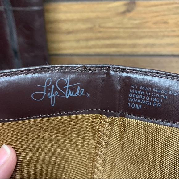 LifeStride Wrangler style tall brown boots size 10M 7 inch cuff and full zip - Picture 6 of 11